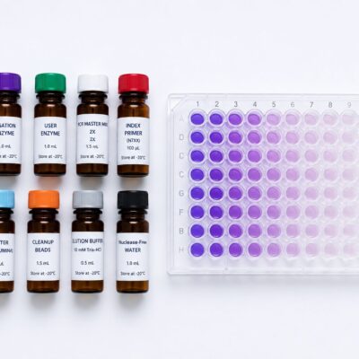 NGS library preparation reagent vials and 96-well PCR microplate, clinical diagnostic kit raw materials for IVD CDMO manufacturing service